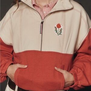 Anthropologie Cream and Rust Sweater